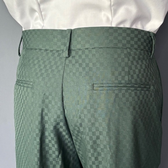 New w tags | ASOS Design Double Breasted Green Checkerboard Suit | 40R 32x30 | - Picture 12 of 16